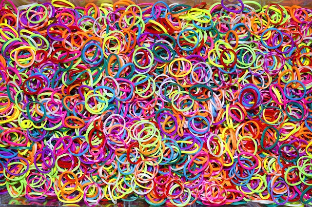 rubber, rubber bands, nature, bands, colour, colorful, bright, blue, pink, orange, green, rainbow